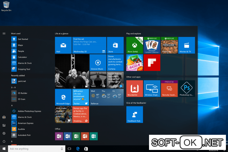 The appearance "Windows 10"