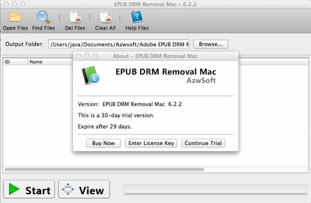 Screenshot №1 "EPUB DRM Removal Mac"