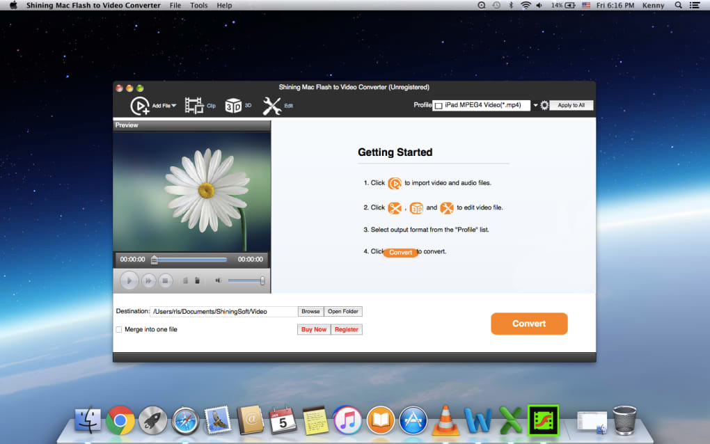 Screenshot №1 "Mac Flash to Video Converter"