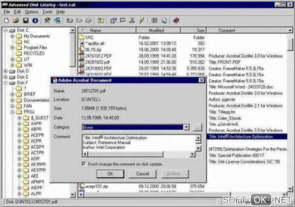 Screenshot №1 "Advanced Disk Catalog"