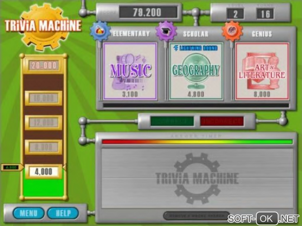 The appearance "Trivia Machine"