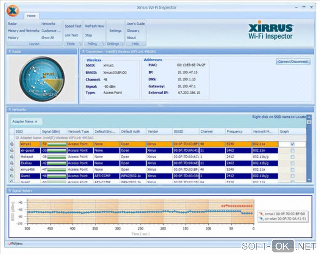 The appearance "Xirrus Wi-Fi Inspector Portable"