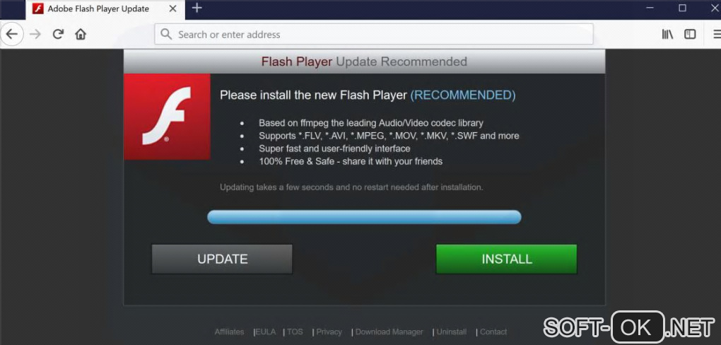 The appearance "Adobe Flash Player"