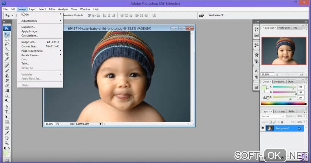 The appearance "Adobe Photoshop CS3 Update"