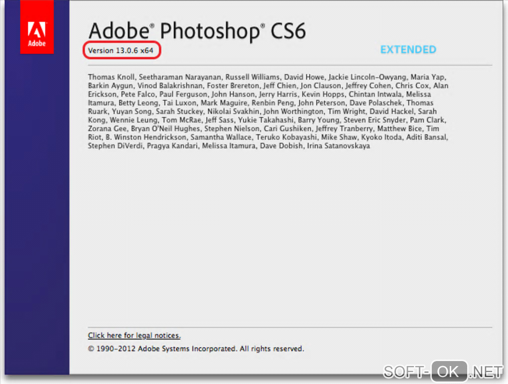 Screenshot №1 "Adobe Photoshop CS6 update"