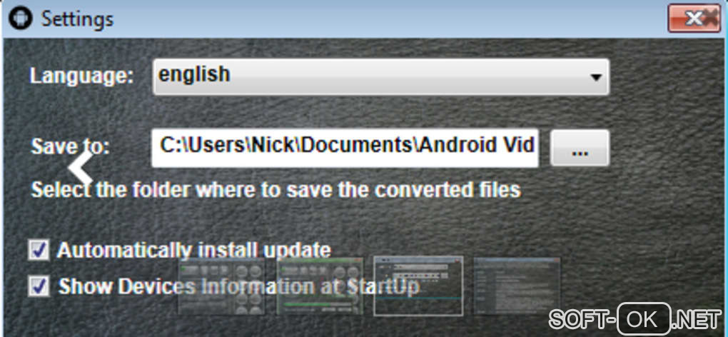 The appearance "Android Video Turbo Converter"