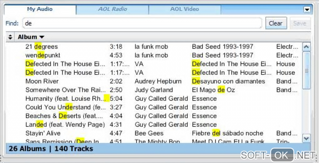 Screenshot №1 "AOL Media Player"