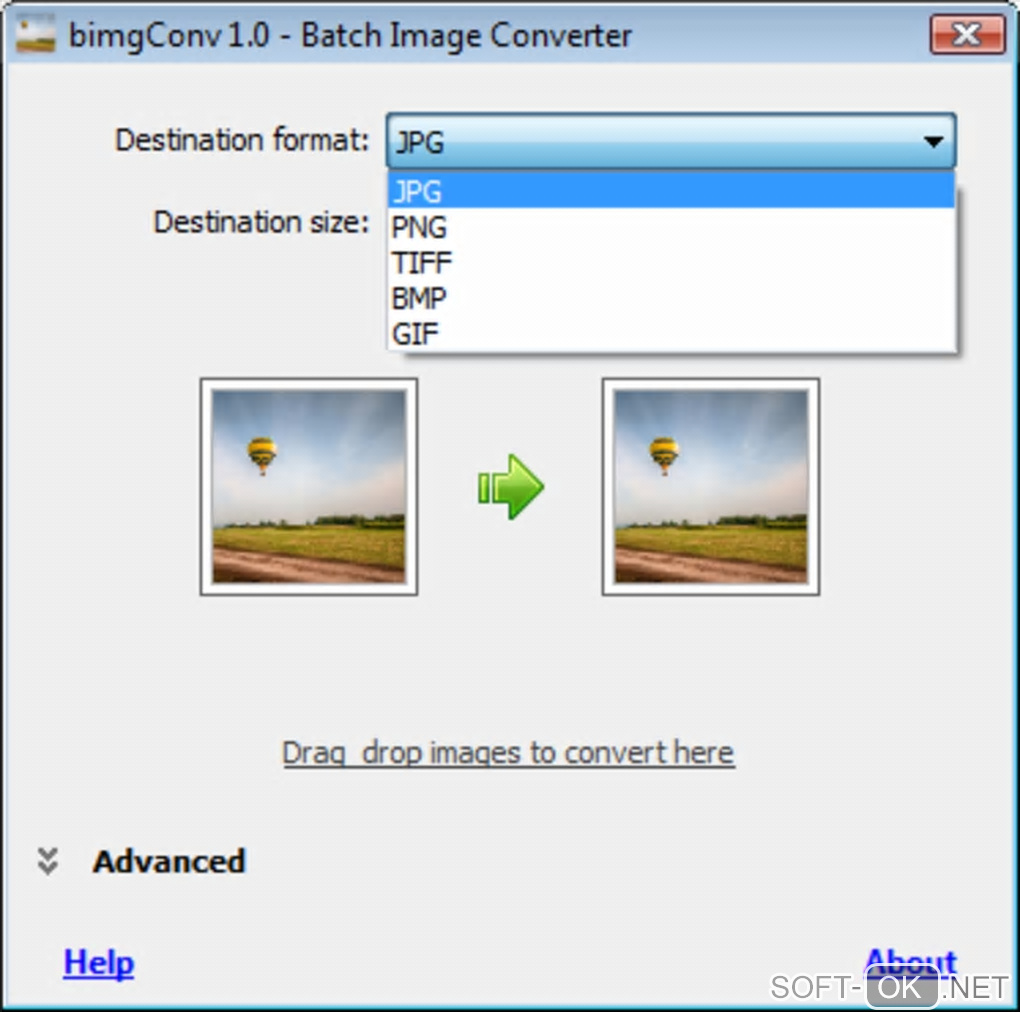 Screenshot №1 "Batch Image Converter"