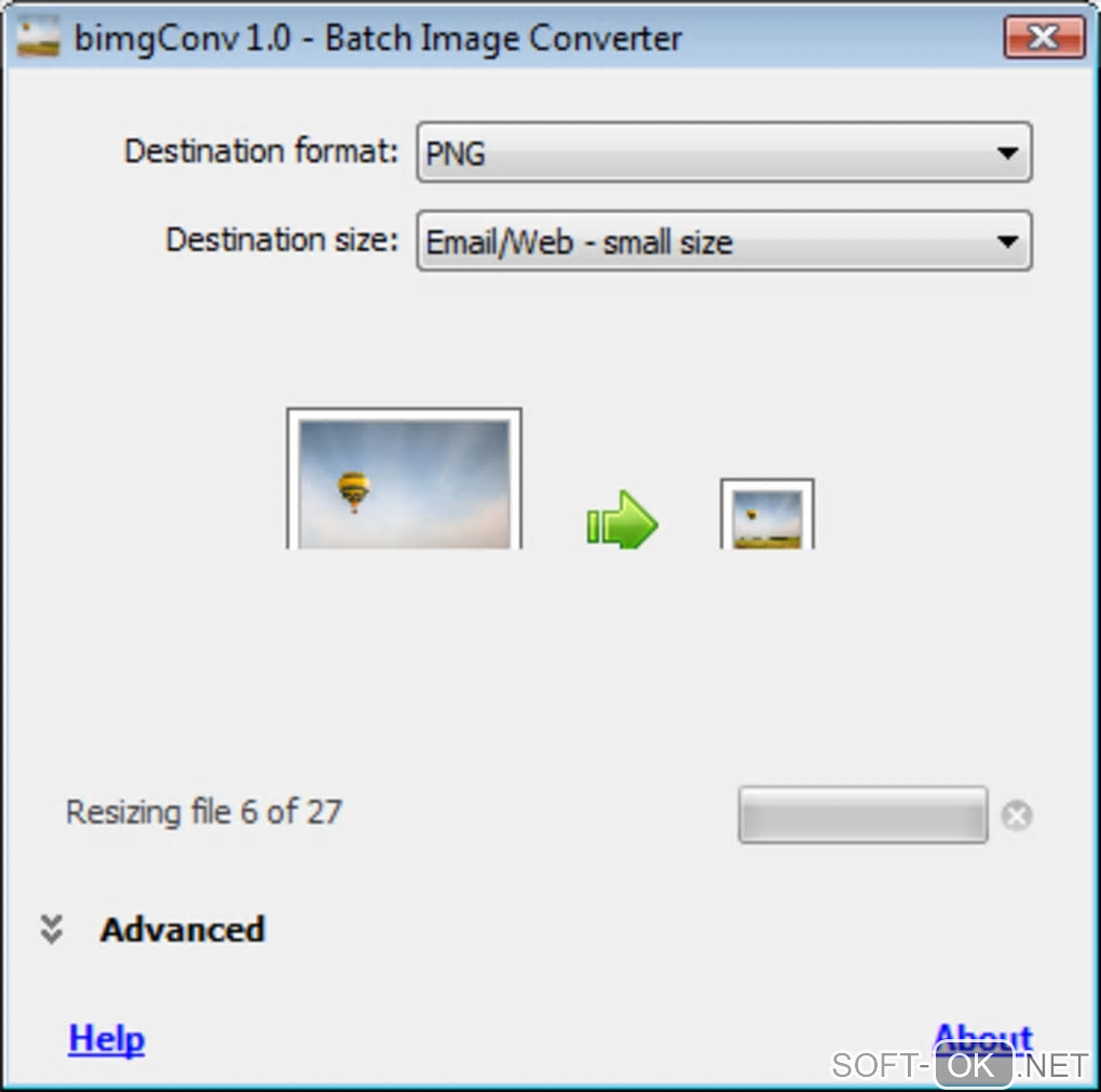 The appearance "Batch Image Converter"