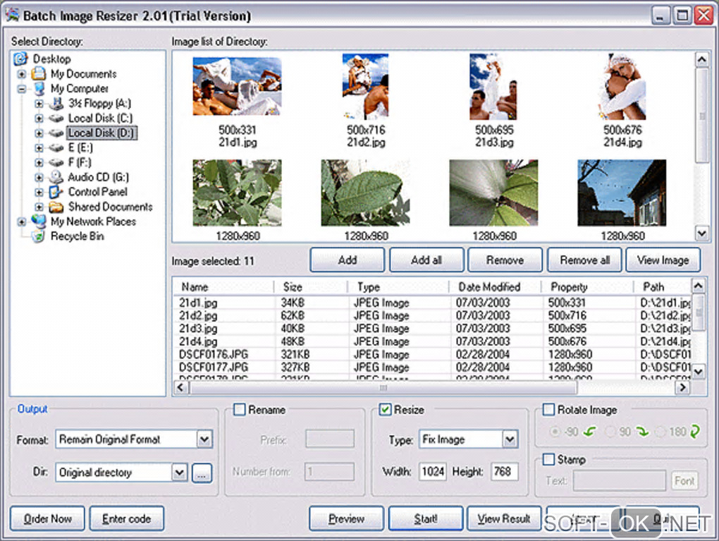 Screenshot №1 "Batch Image Resizer"