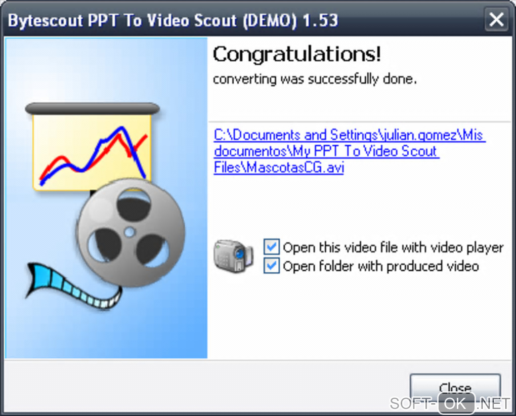 The appearance "Bytescout PPT To Video Scout"
