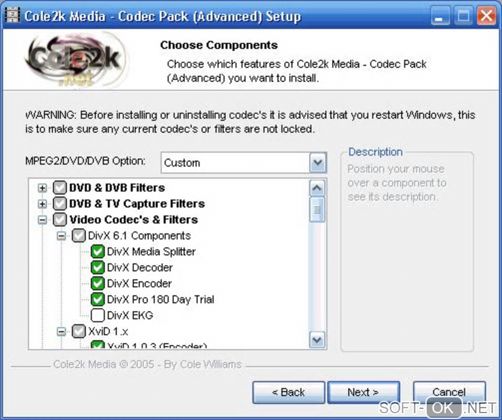 Screenshot №2 "Codec Pack Advanced"