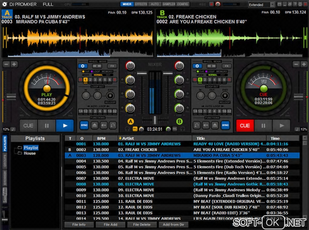 The appearance "DJ ProMixer Free Home Edition"