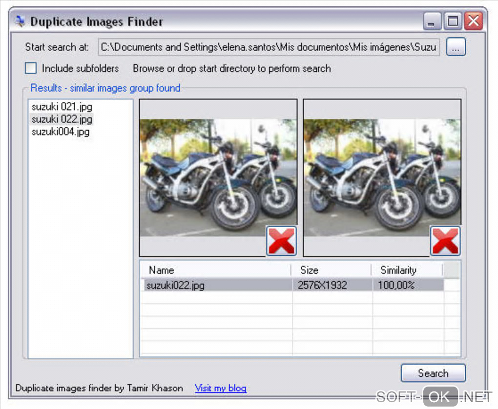 The appearance "Duplicate Images Finder"