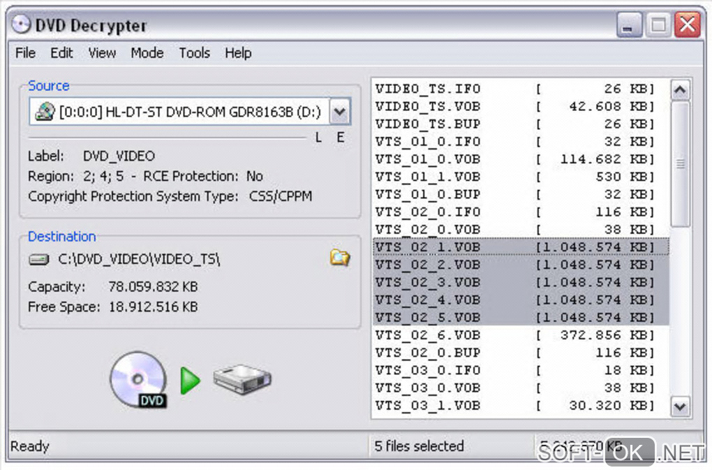 Screenshot №2 "DVD Decrypter"