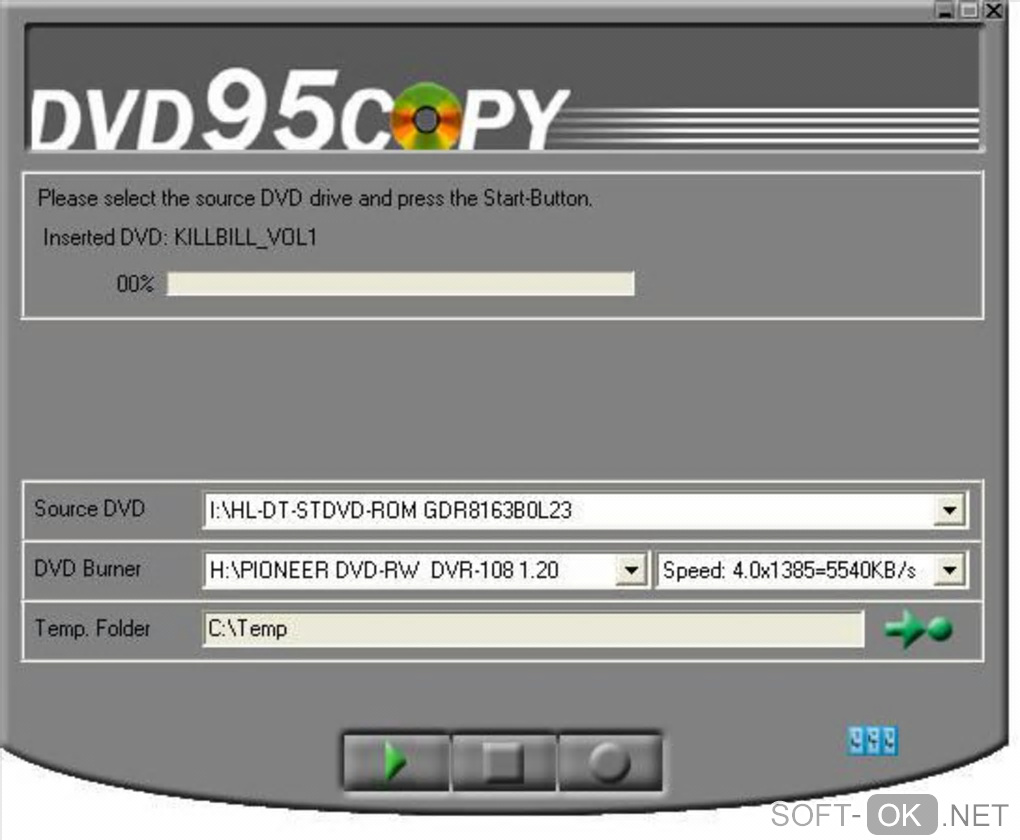 Screenshot №1 "Dvd95Copy"