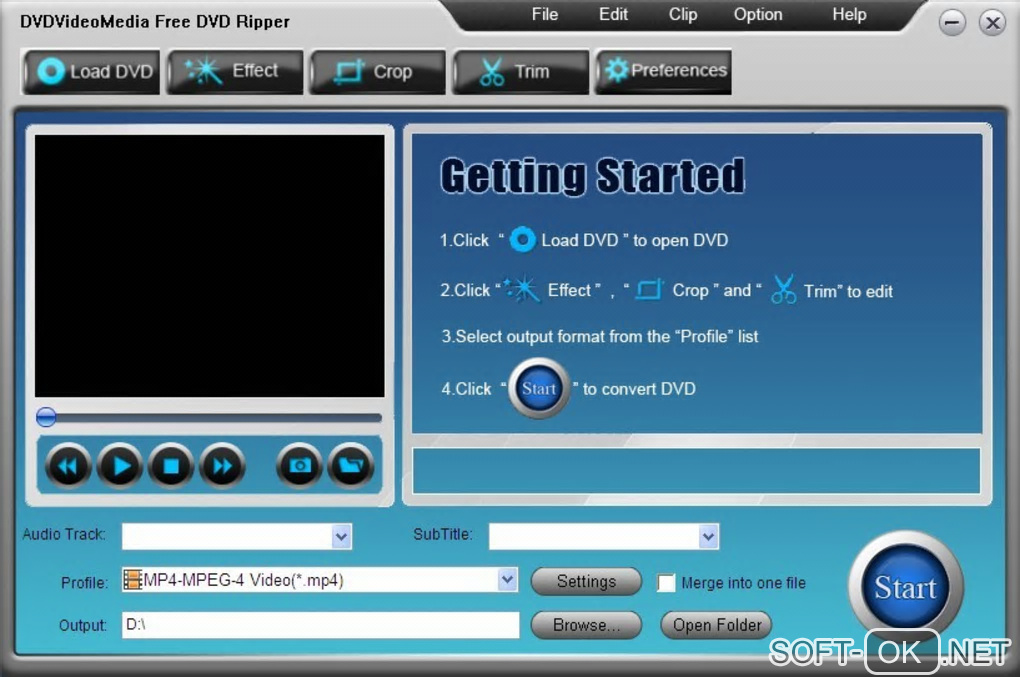 Screenshot №1 "DVDVideoMedia Free DVD Ripper"