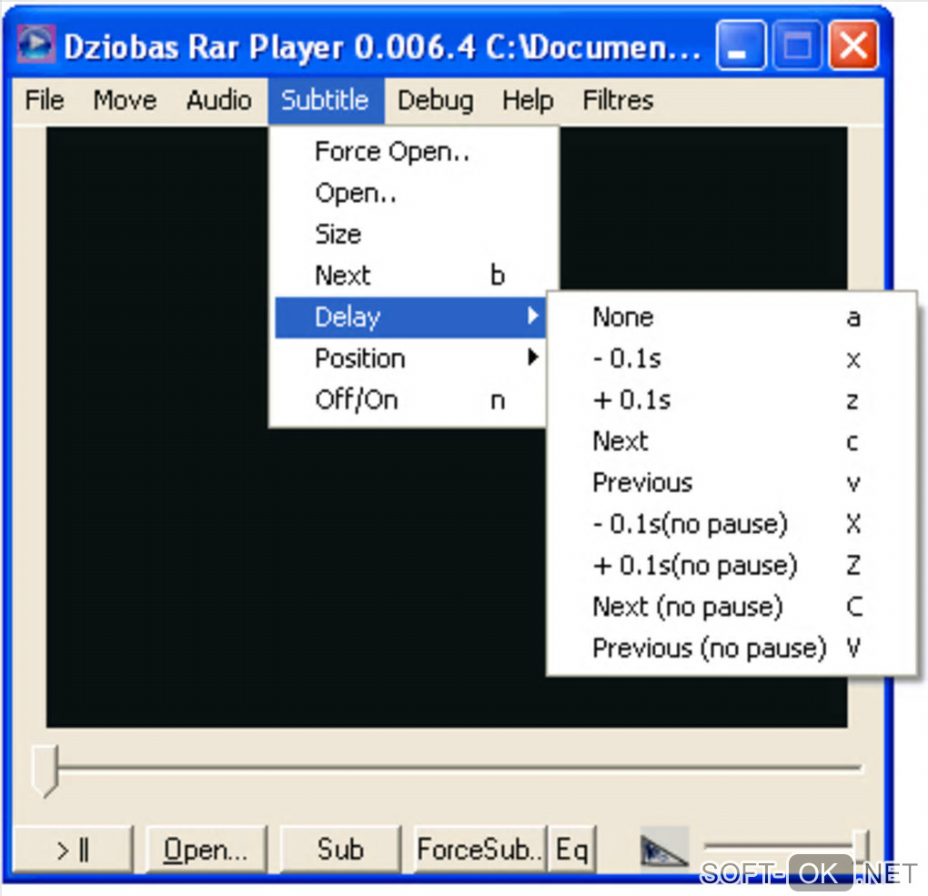 Screenshot №1 "Dziobas Rar Player"
