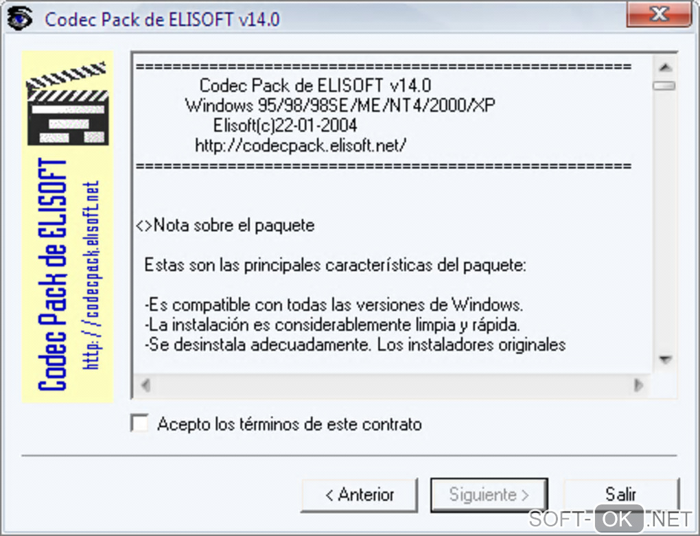 Screenshot №1 "Elisoft Codec Pack"