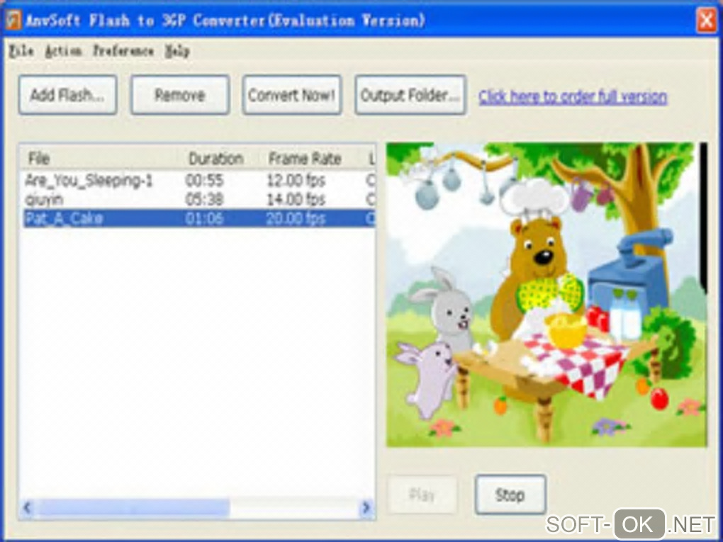 Screenshot №1 "Flash to 3GP Converter"