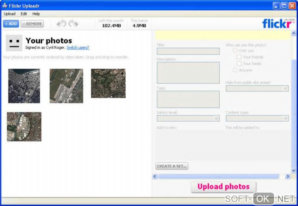 Screenshot №1 "Flickr Uploadr"