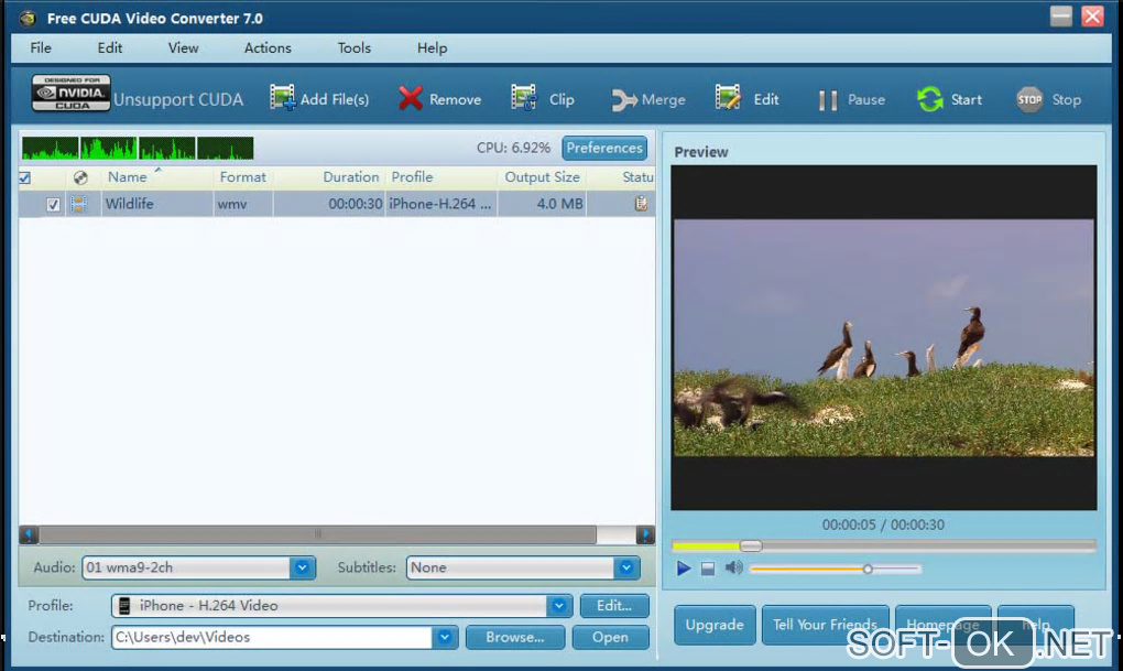 Screenshot №1 "Free CUDA Video Converter"