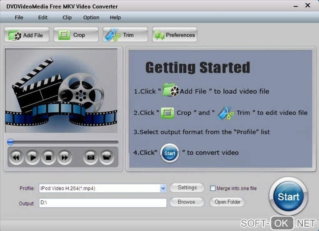 Screenshot №1 "Free MKV Video Converter"
