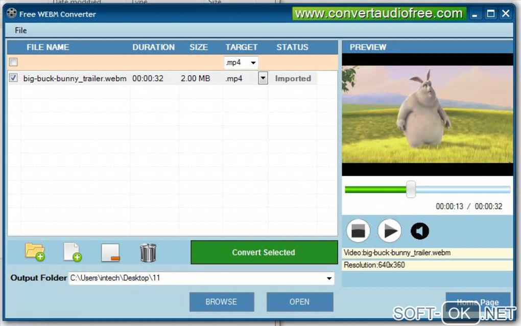 Screenshot №1 "Free WebM Converter"