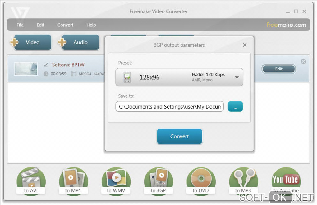 The appearance "Freemake Video Converter"