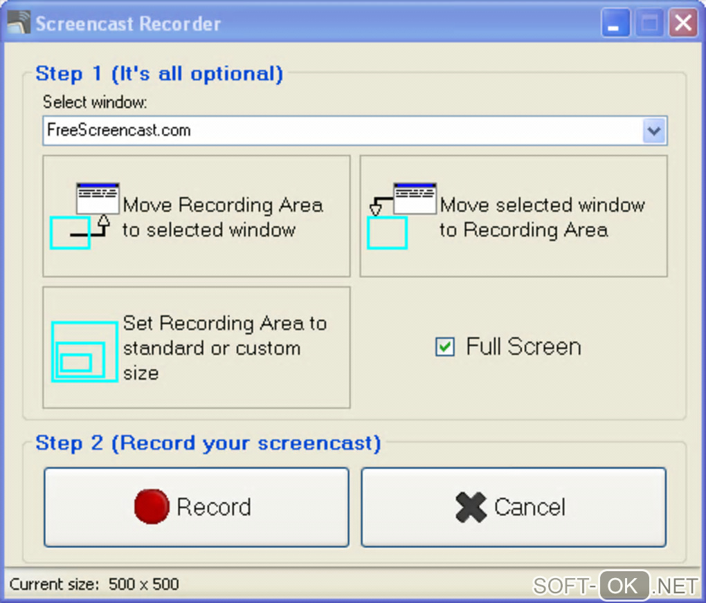 Screenshot №1 "FreeScreenCast"