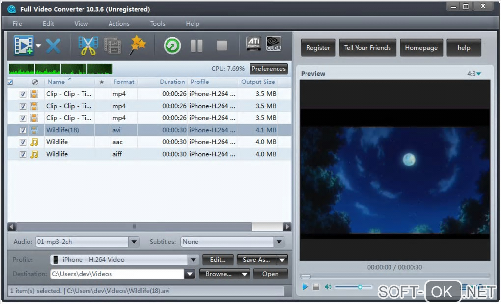 Screenshot №1 "Full Video Converter"