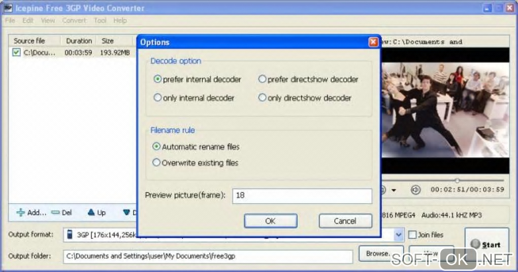 The appearance "Icepine Free 3GP Video Converter"