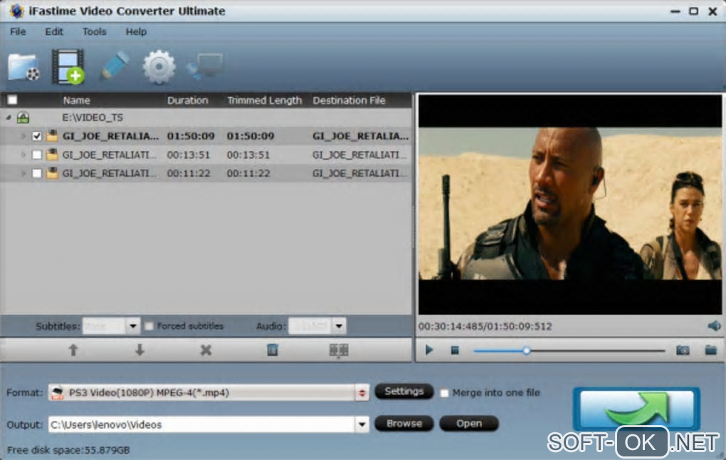 Screenshot №1 "iFastime Video Converter Ultimate"