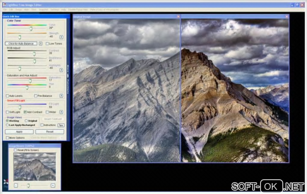 The appearance "LightBox Free Image Editor"