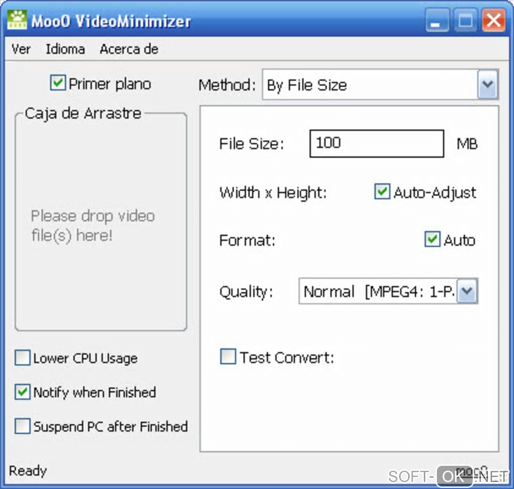 Screenshot №1 "Moo0 VideoMinimizer"