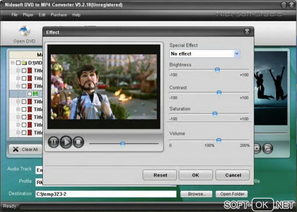 Screenshot №1 "Nidesoft DVD to MP4 Converter"