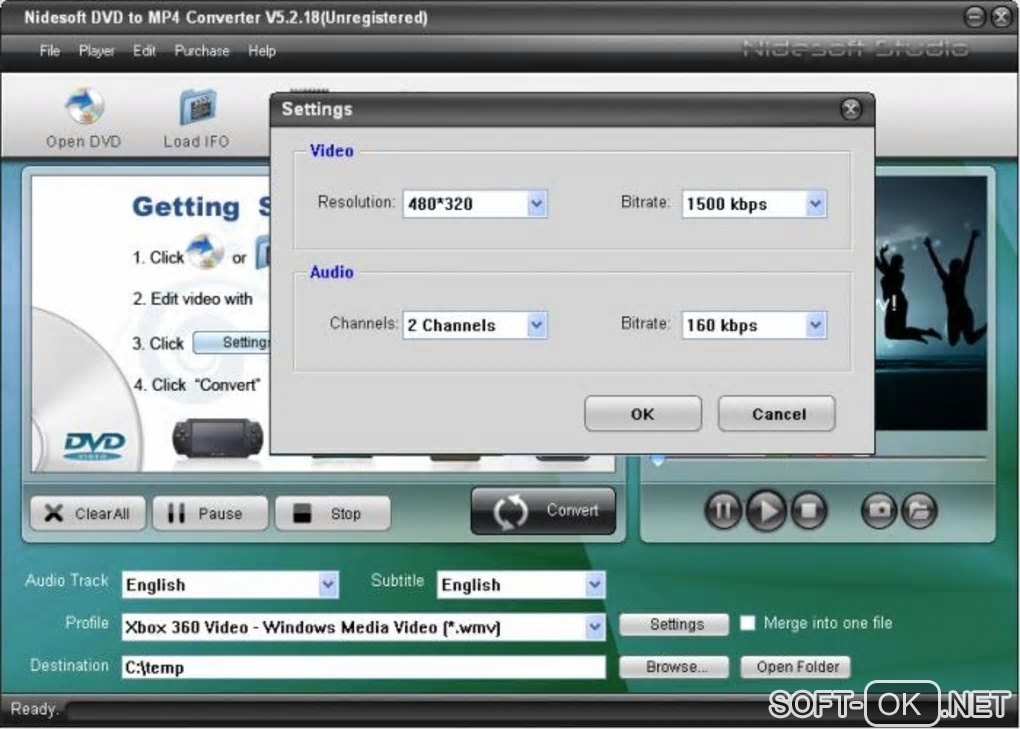 Screenshot №2 "Nidesoft DVD to MP4 Converter"
