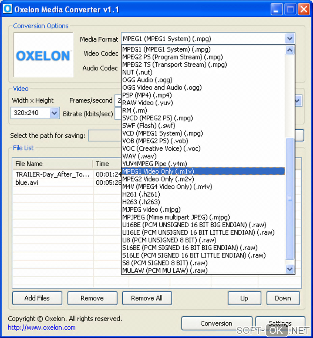 Screenshot №1 "Oxelon Media Converter"