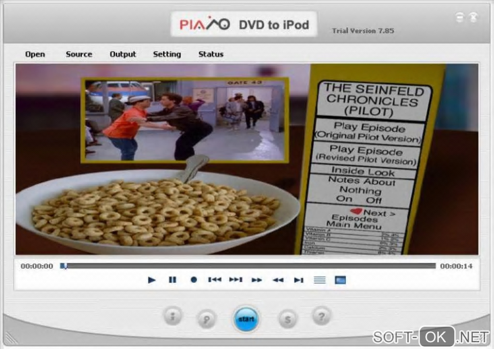 The appearance "Plato DVD to iPod Converter"