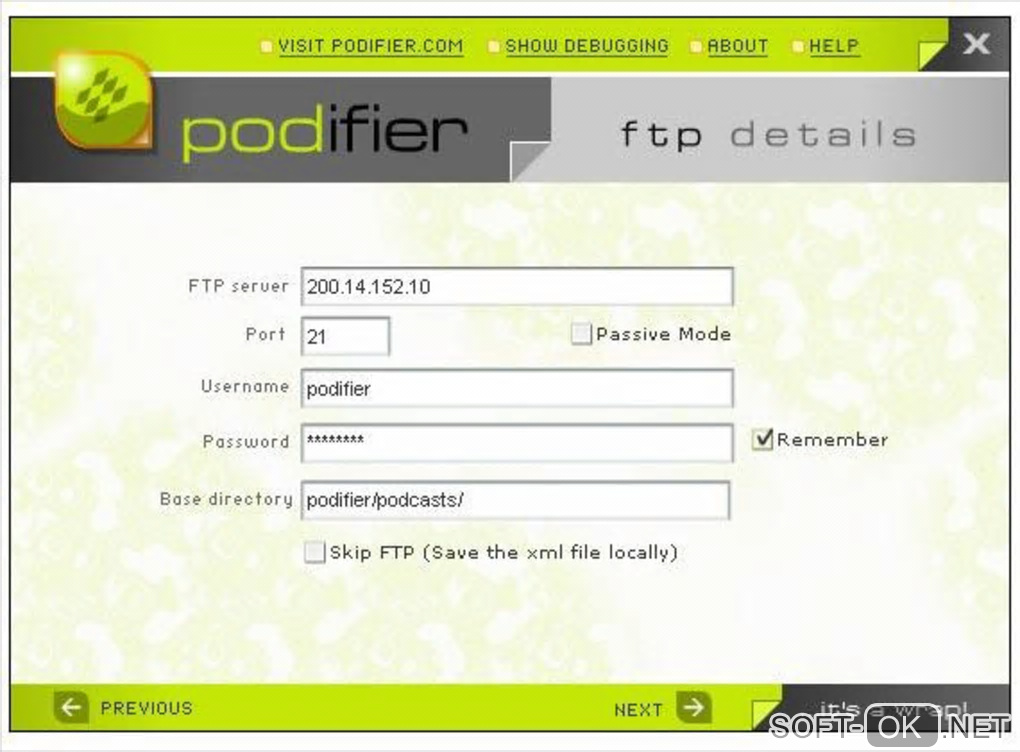 Screenshot №1 "Podifier"