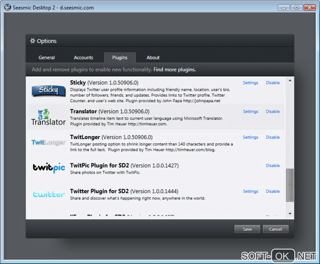 Screenshot №1 "Seesmic Desktop"