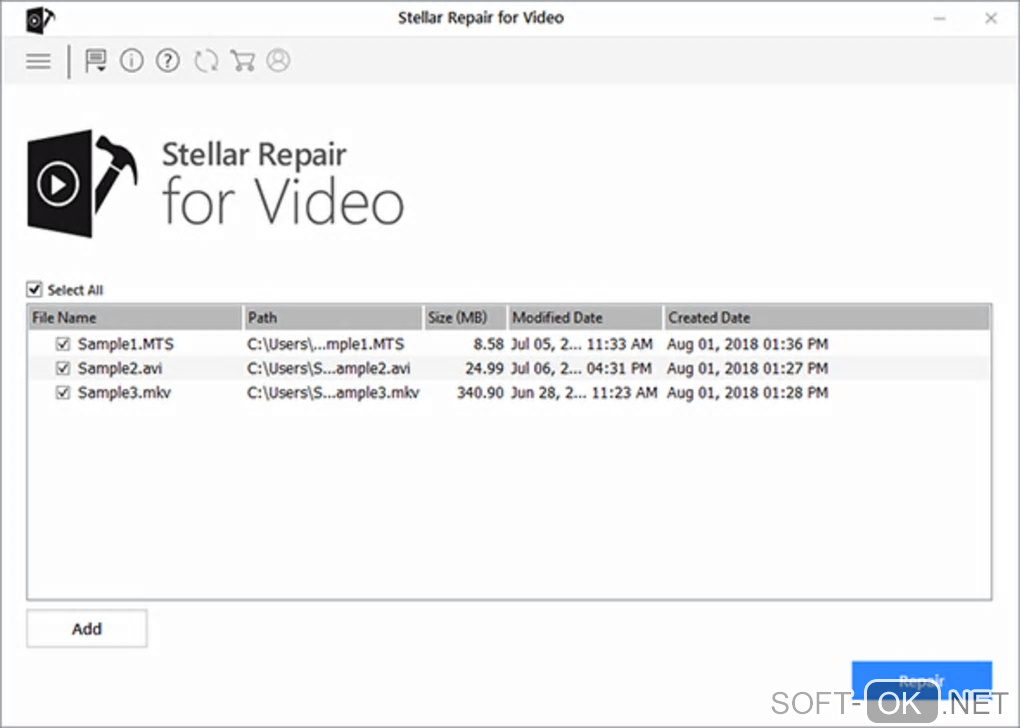 Screenshot №2 "Stellar Repair for Video"