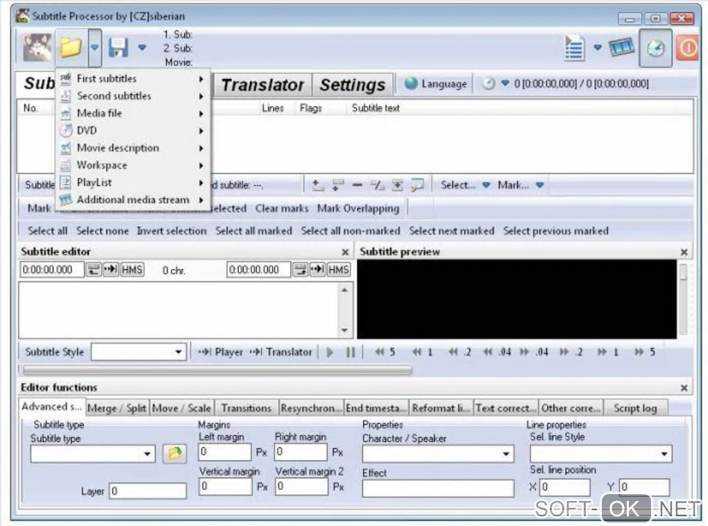 Screenshot №1 "Subtitle Processor"