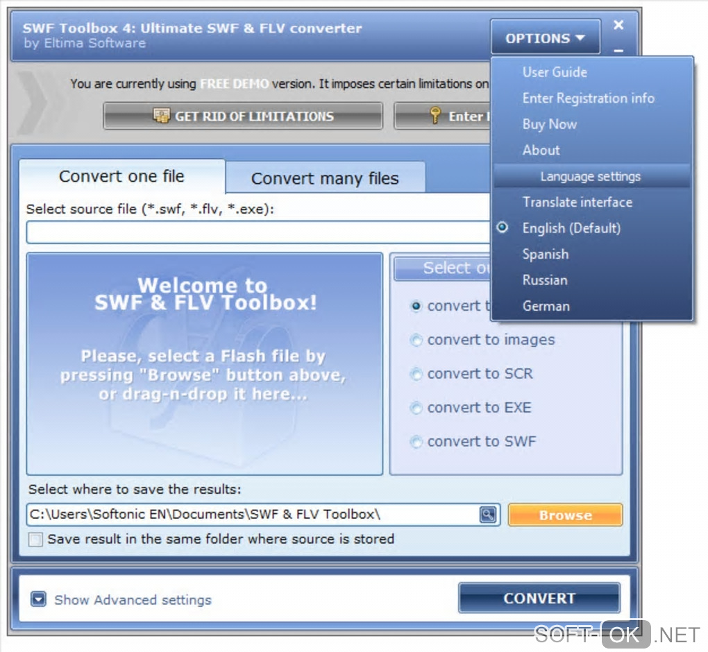 Screenshot №1 "SWF & FLV Toolbox"