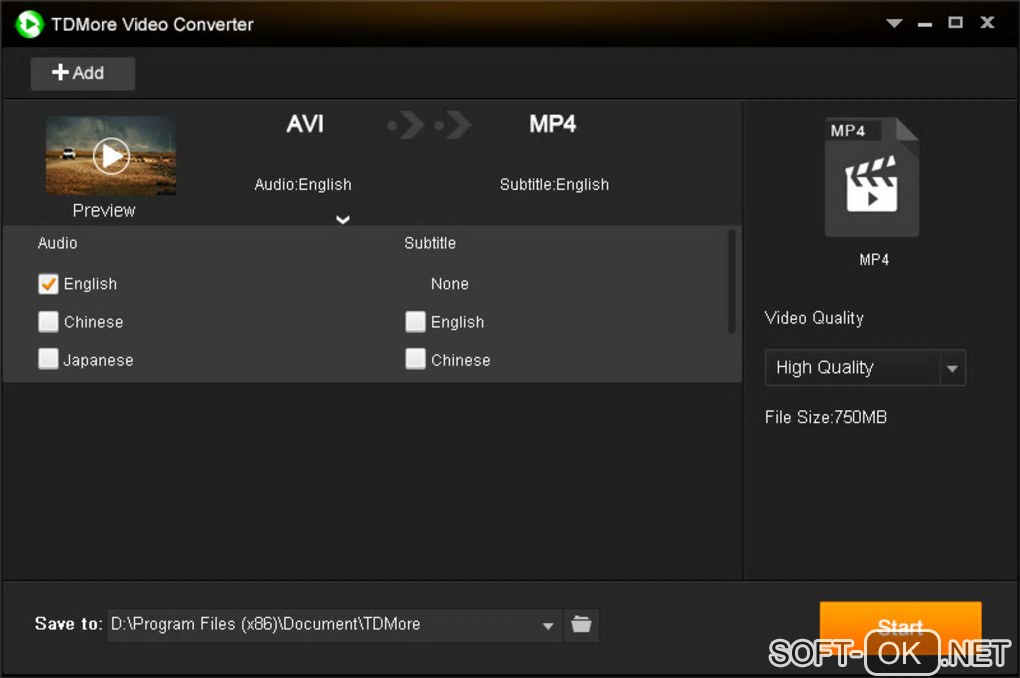 Screenshot №2 "TDMore Video Converter"
