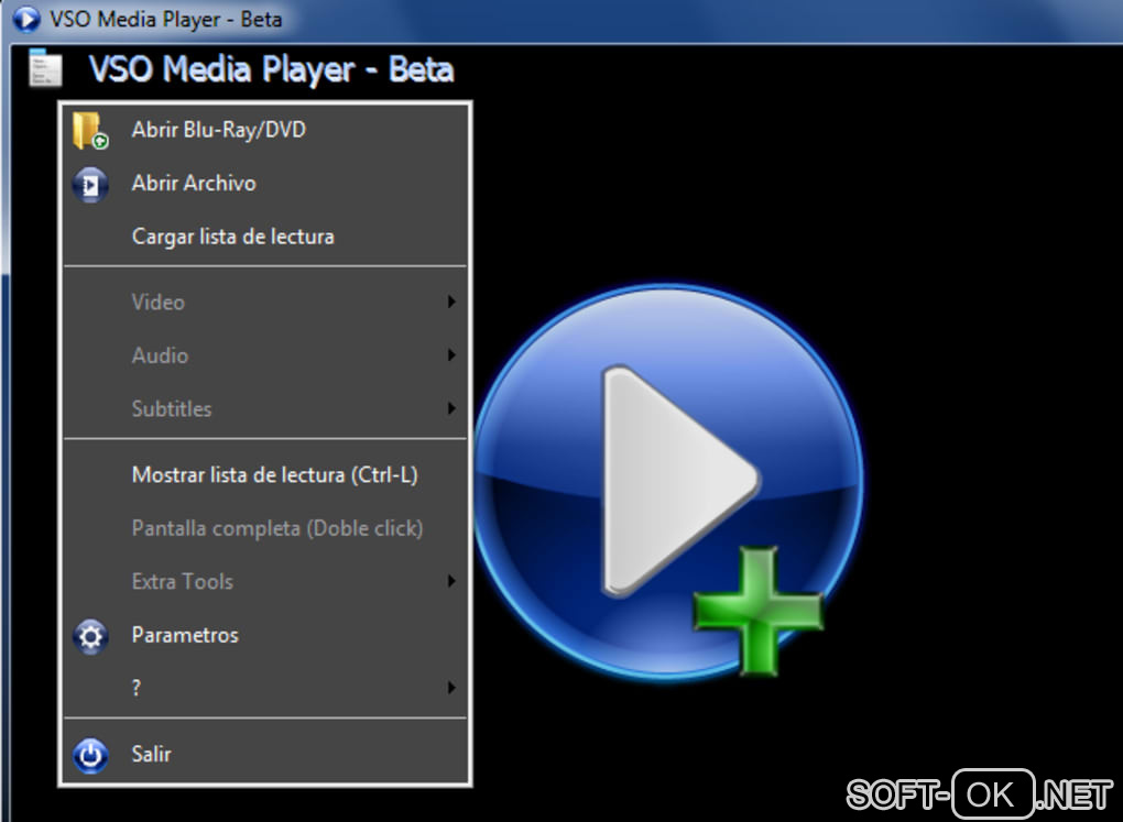 The appearance "VSO Media Player"