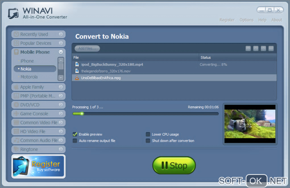 Screenshot №2 "WinAVI All-In-One Converter"