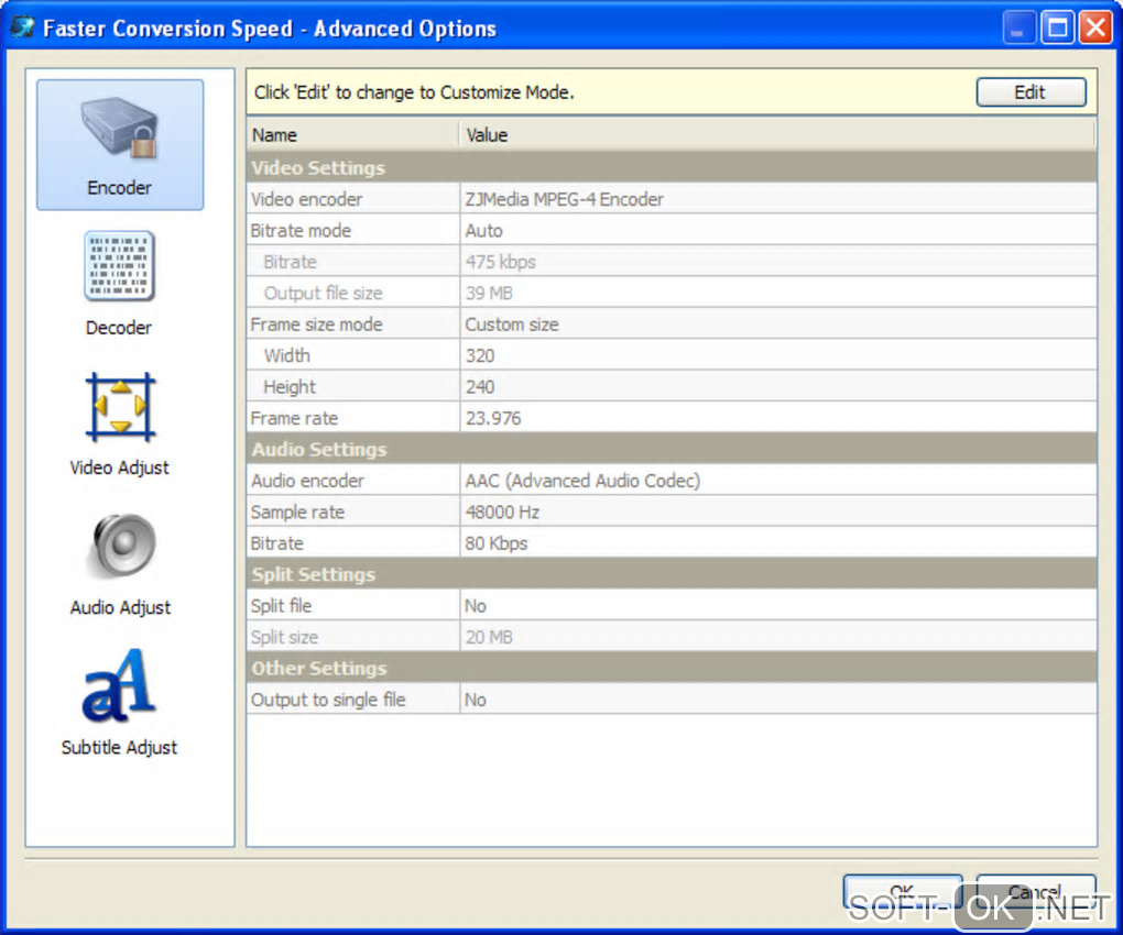 The appearance "WinAVI All-In-One Converter"