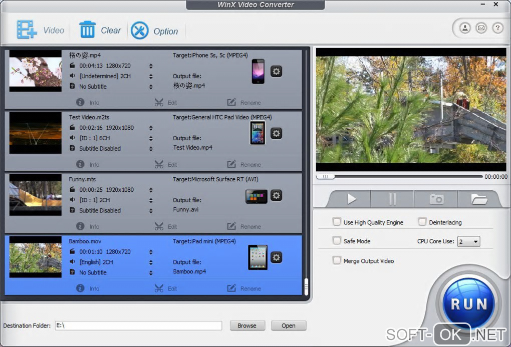 Screenshot №1 "WinX Video Converter"