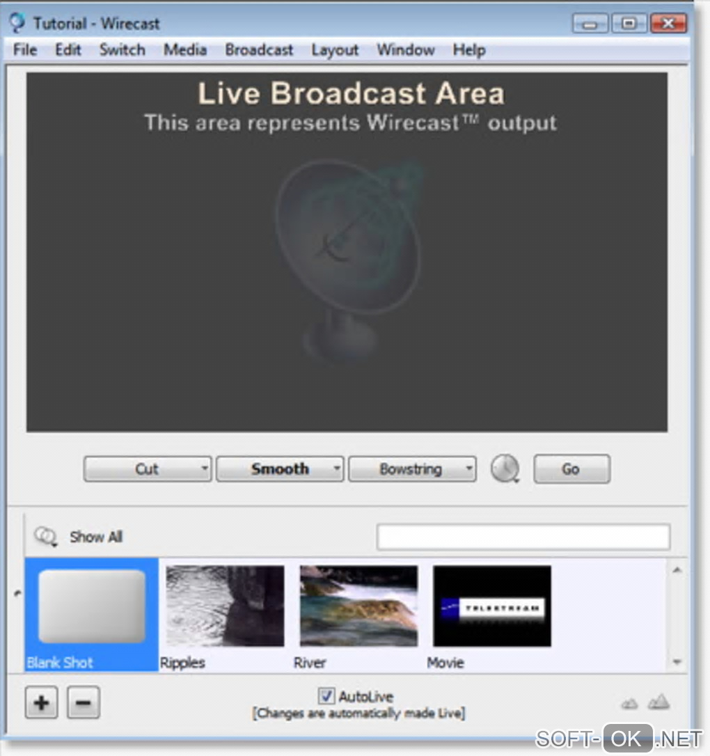 The appearance "Wirecast"